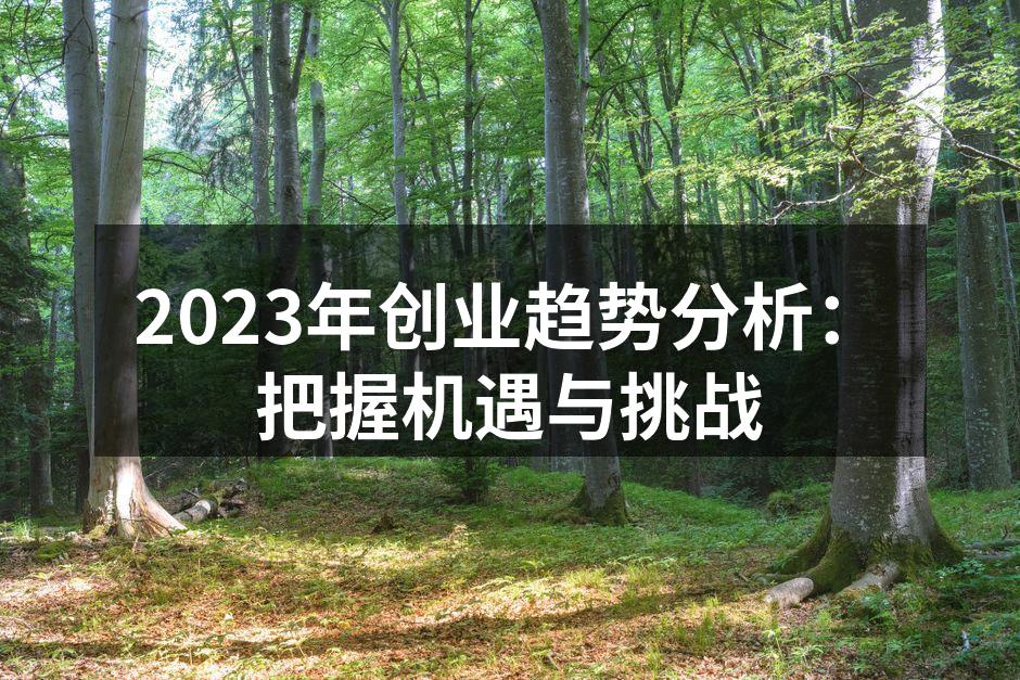 2023年创业趋势分析图